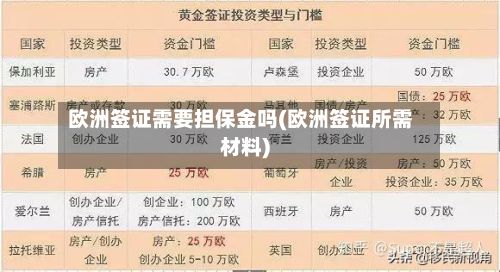 欧洲签证需要担保金吗(欧洲签证所需材料)-第2张图片