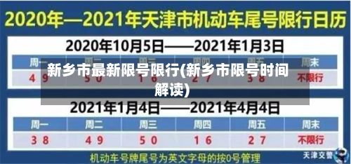 新乡市最新限号限行(新乡市限号时间解读)