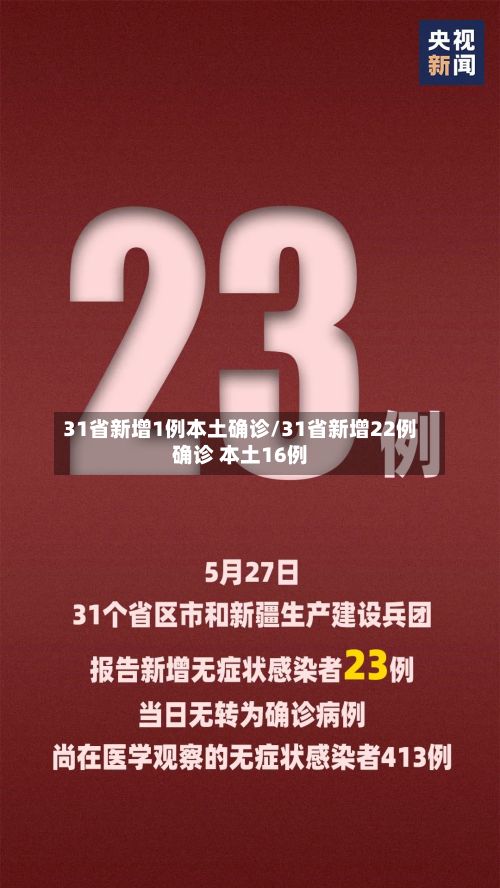 31省新增1例本土确诊/31省新增22例确诊 本土16例