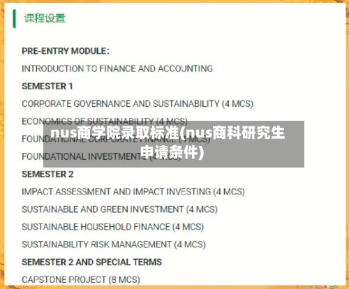 nus商学院录取标准(nus商科研究生申请条件)-第2张图片
