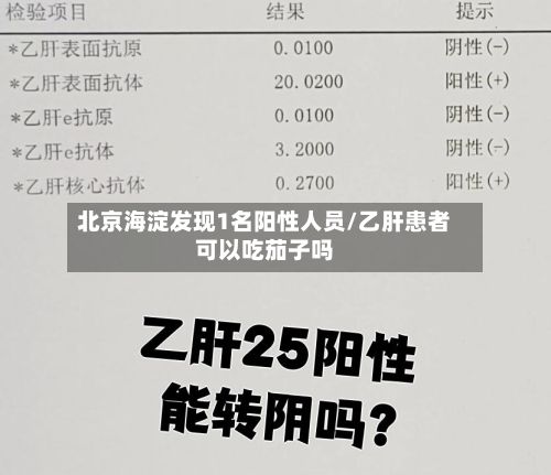 北京海淀发现1名阳性人员/乙肝患者可以吃茄子吗-第2张图片