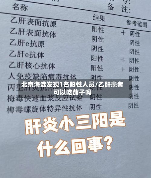 北京海淀发现1名阳性人员/乙肝患者可以吃茄子吗