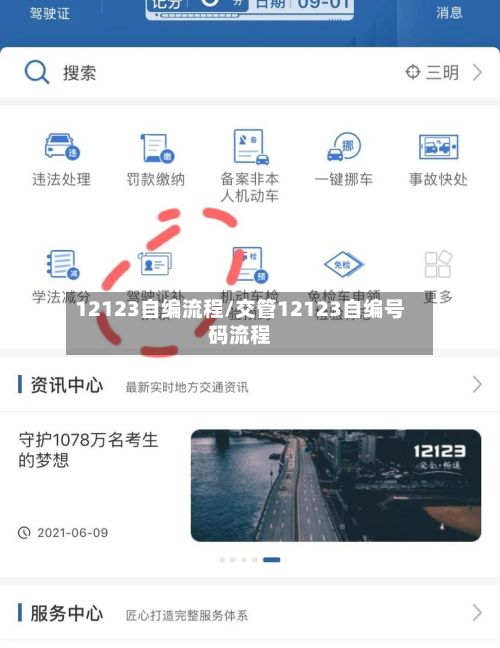 12123自编流程/交管12123自编号码流程