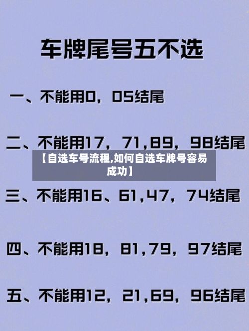 【自选车号流程,如何自选车牌号容易成功】