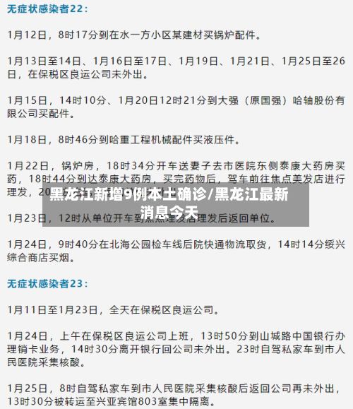 黑龙江新增9例本土确诊/黑龙江最新消息今天-第2张图片