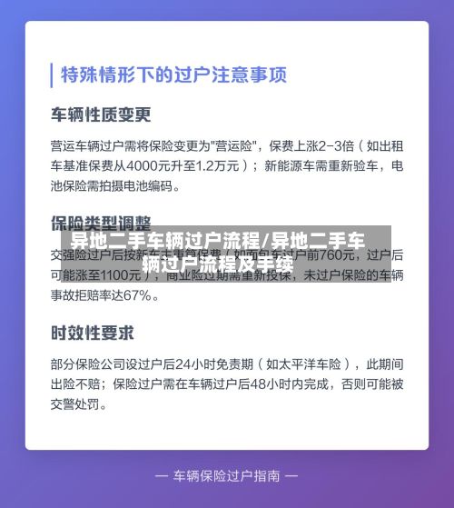 异地二手车辆过户流程/异地二手车辆过户流程及手续