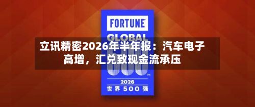 立讯精密2026年半年报：汽车电子高增，汇兑致现金流承压