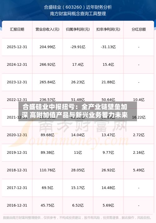 合盛硅业中报扭亏：全产业链壁垒加深 高附加值产品与新兴业务蓄力未来-第3张图片
