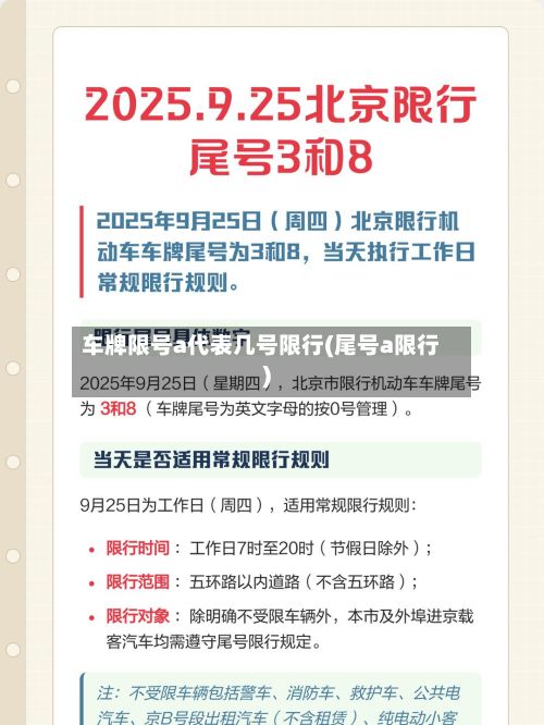 车牌限号a代表几号限行(尾号a限行)