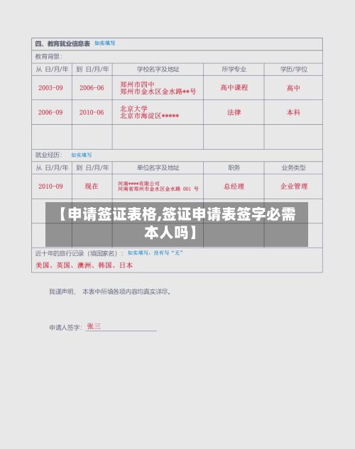 【申请签证表格,签证申请表签字必需本人吗】