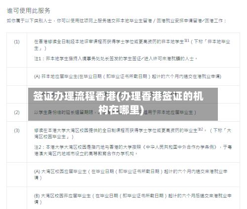签证办理流程香港(办理香港签证的机构在哪里)