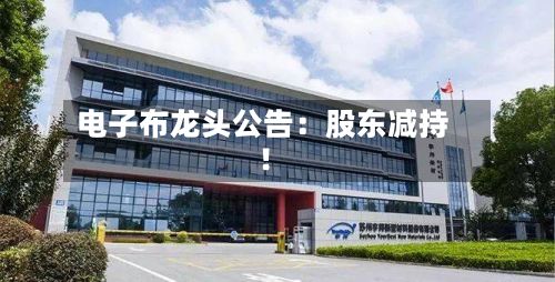 电子布龙头公告:股东减持!