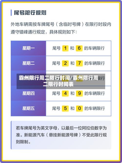 霸州限行周二限行时间/霸州限行周二限行时间表-第2张图片