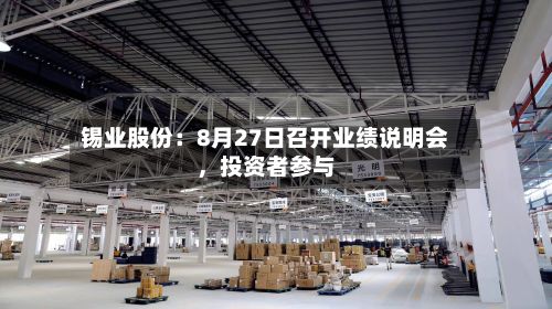 锡业股份：8月27日召开业绩说明会，投资者参与-第2张图片