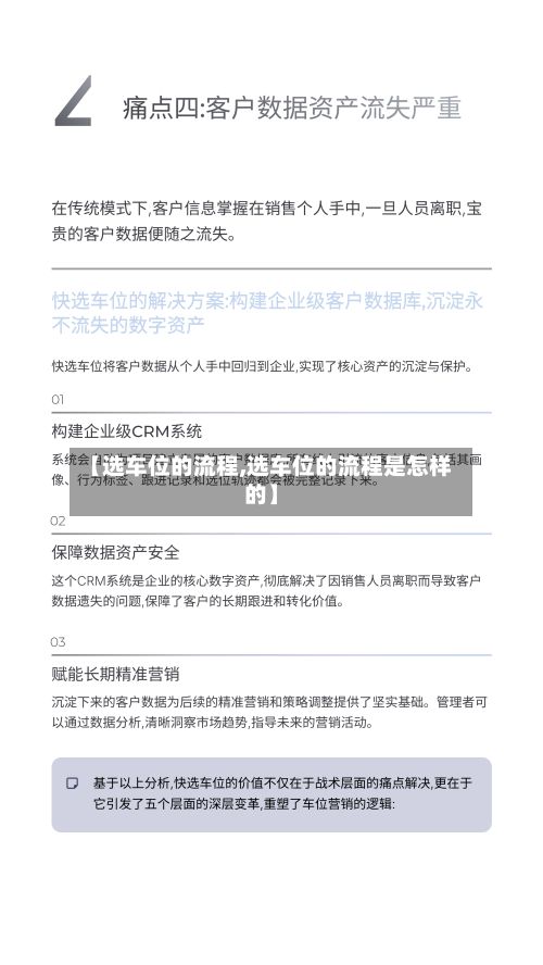 【选车位的流程,选车位的流程是怎样的】