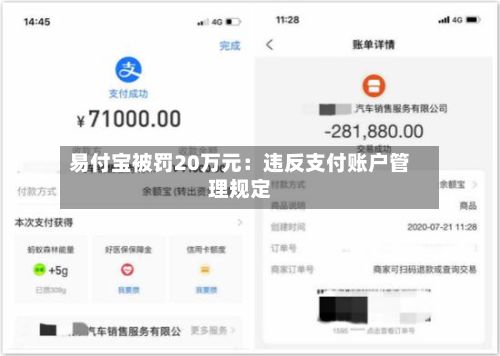 易付宝被罚20万元：违反支付账户管理规定-第3张图片