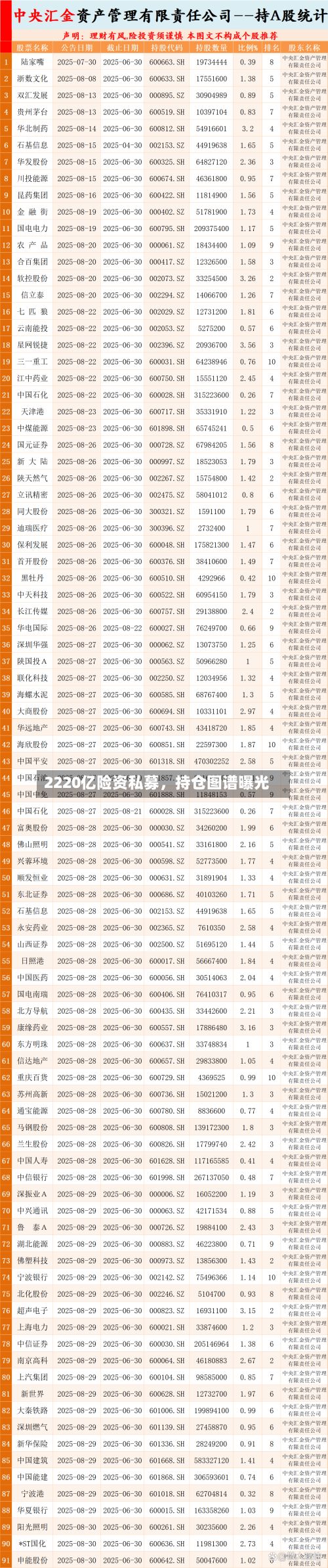 2220亿险资私募，持仓图谱曝光-第2张图片