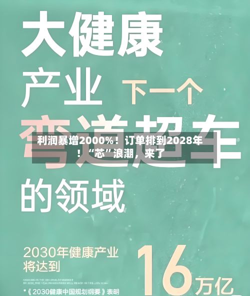 利润暴增2000%！订单排到2028年！“芯”浪潮，来了