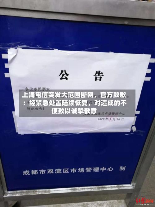 上海电信突发大范围断网，官方致歉：经紧急处置陆续恢复，对造成的不便致以诚挚歉意-第2张图片