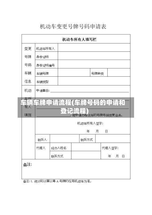 车辆车牌申请流程(车牌号码的申请和登记流程)