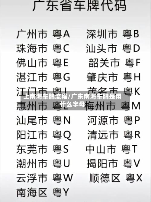 上南海车牌流程/广东南海车牌是用什么字母