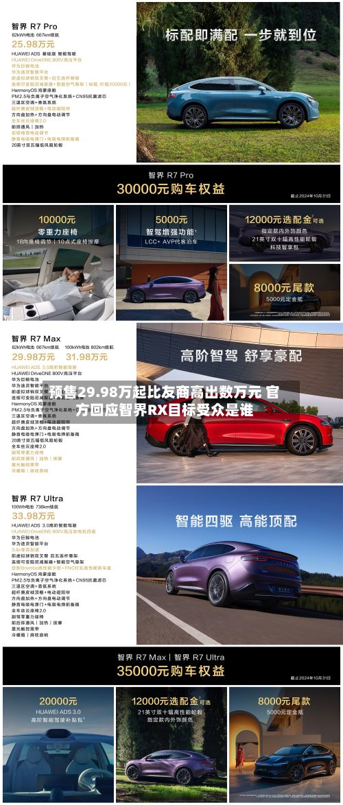 预售29.98万起比友商高出数万元 官方回应智界RX目标受众是谁