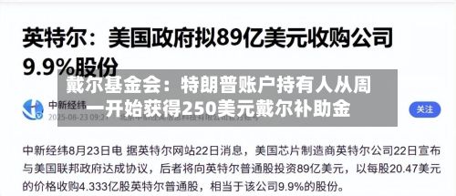 戴尔基金会:特朗普账户持有人从周一开始获得250美元戴尔补助金-第1张图片
