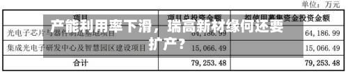 产能利用率下滑，瑞高新材缘何还要扩产？-第3张图片