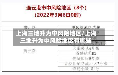 上海三地升为中风险地区/上海三地升为中风险地区有哪些