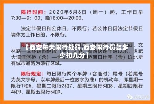 【西安每天限行处罚,西安限行罚款多少扣几分】