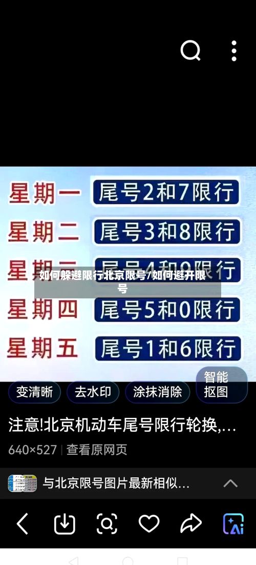 如何躲避限行北京限号/如何避开限号-第2张图片