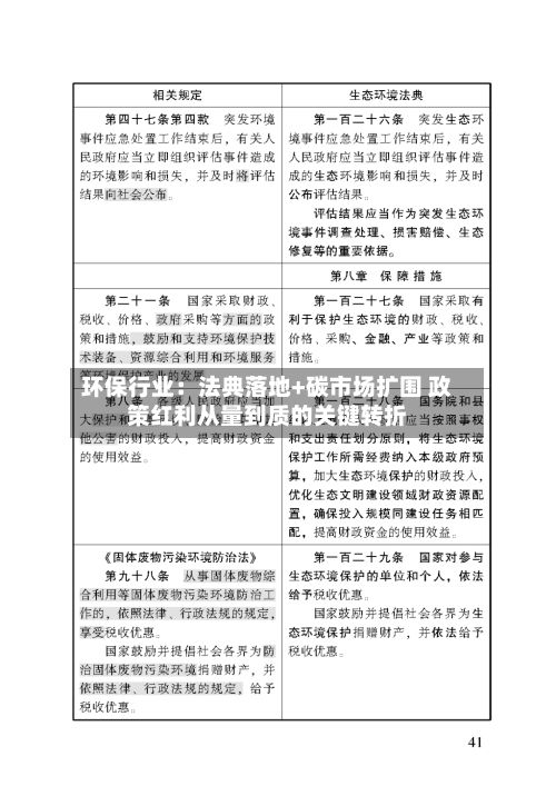 环保行业：法典落地+碳市场扩围 政策红利从量到质的关键转折-第3张图片