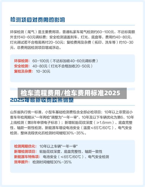 检车流程费用/检车费用标准2025